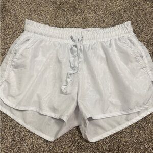 Women’s White Athletic Drawstring Shorts - Lightweight Activewear